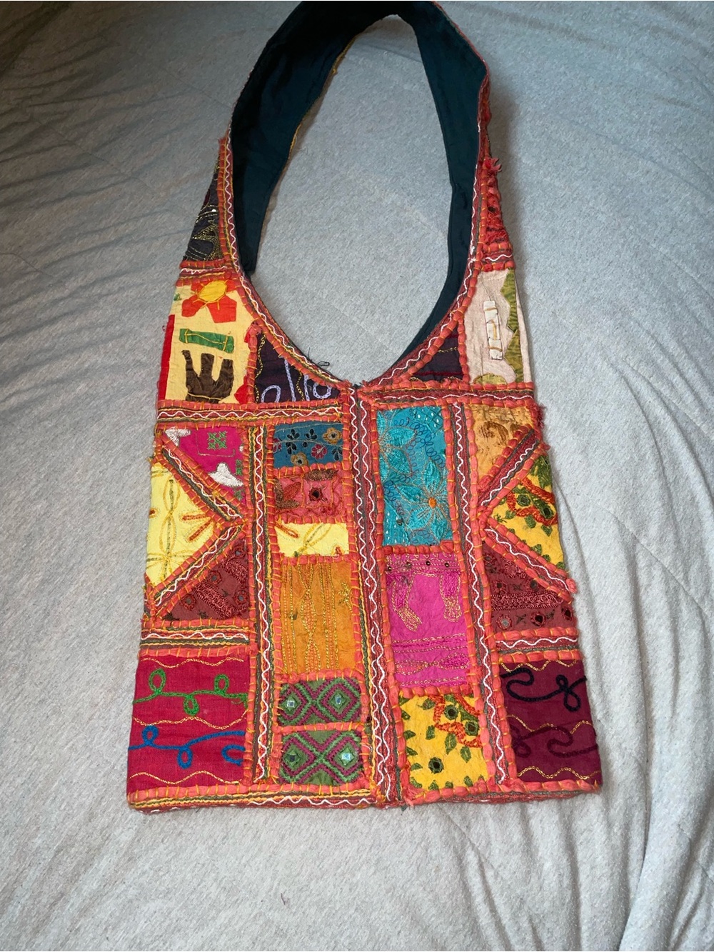 Traditional Indian Shoulder Bag in Multicolor